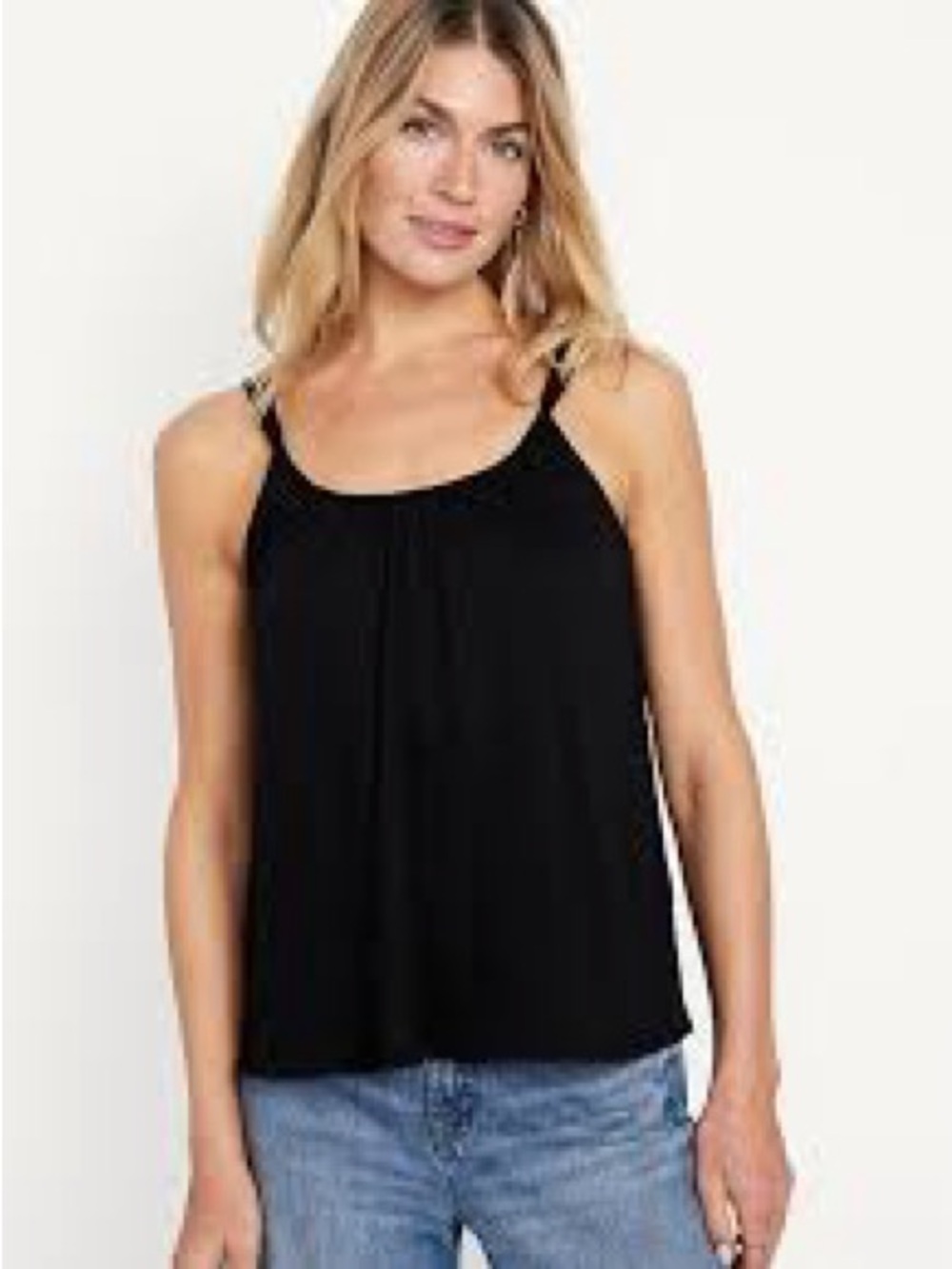 NWOT Old Navy Black Double-Strap Flowy Camisole